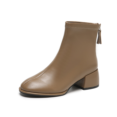 Latest European Women's Zipper Thick Heel Ladies Fancy High Heel Boots Ladies Shoes