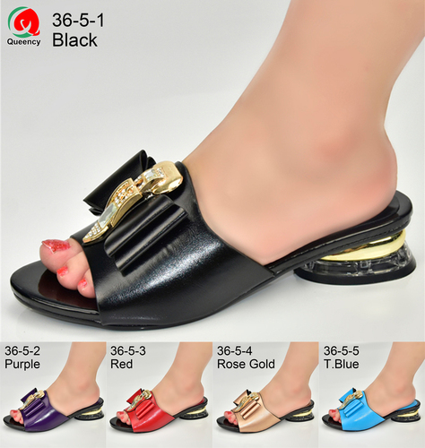 AF Latest  Pumps African Women's High/Low Heel Slipper Shoes With Stones For Wedding/Party Heel high