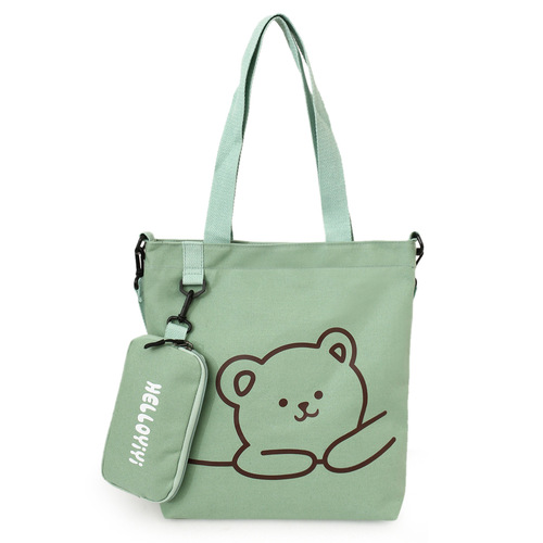 Student canvas bag New children's portable  elementary school bag shoulder canvas bag