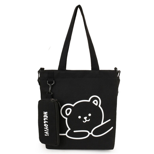Student canvas bag New children's portable  elementary school bag shoulder canvas bag