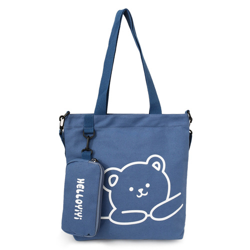 Student canvas bag New children's portable  elementary school bag shoulder canvas bag