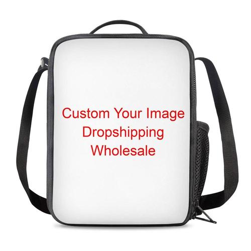  Travel Portable Polyester School Lunch Food Bag Cooler with Shoulder Strap Kids Children Outdoor  Picnic