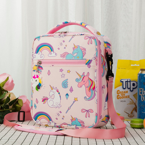 Heopono Kids Insulated Cooler Lunch Bag 2023 for Meal  Supplier Thermal Unicorn Cartoon Children Cute Fashio