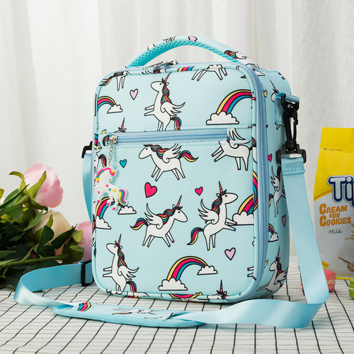 Heopono Kids Insulated Cooler Lunch Bag 2023 for Meal  Supplier Thermal Unicorn Cartoon Children Cute Fashio