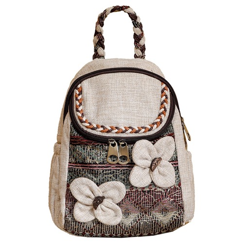 Hand knitted casual backpack travel camping  backpacks for kids drawstring backpack