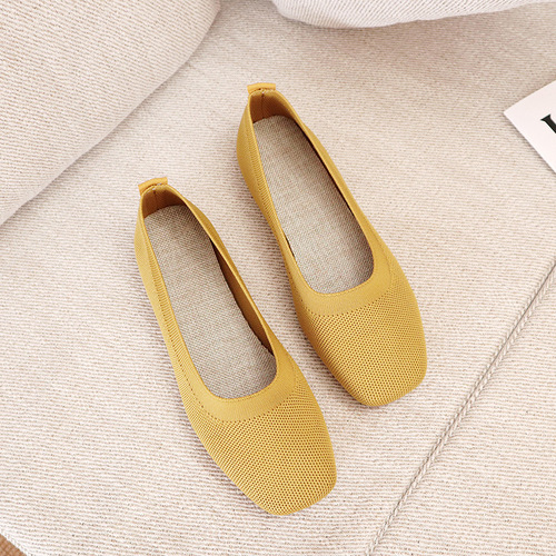 Knitted round head Flat-bottomed Daily All-match Women's Loafers Lady Shoes Women Flats Shoes