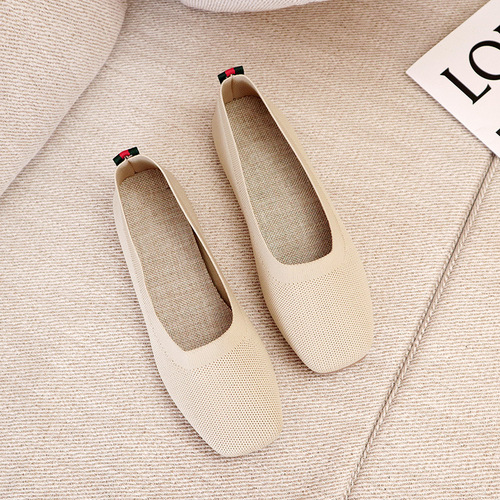 Knitted round head Flat-bottomed Daily All-match Women's Loafers Lady Shoes Women Flats Shoes