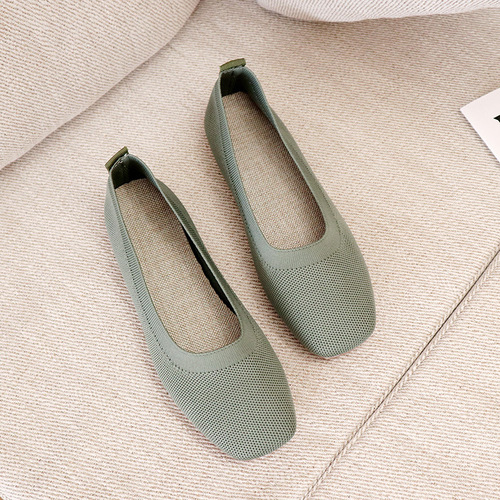 Knitted round head Flat-bottomed Daily All-match Women's Loafers Lady Shoes Women Flats Shoes