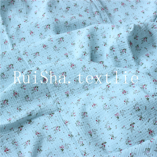 100% cotton double crepe gauze sleepwear baby blanket kids fabric