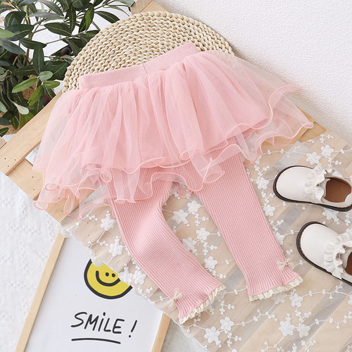 Toddler Baby Girls Leggings Kids Pants Baby Girl Leggings Spring Autumn Baby Girls Mesh Culottes Children Clothing