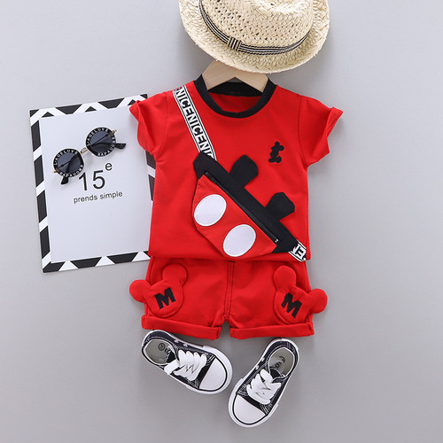 Fashion Kids clothing Boys' Summer Suit Boys' Cotton Casual Short Sleeve T-shirt + Shorts Set Baby's Clothes sets