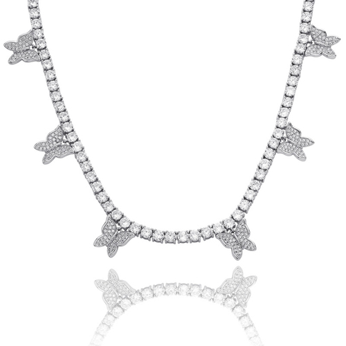 Gold Plated Butterfly Necklace for Women High Quality Tennis Chain with Butterfly Charm Jewelry