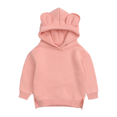 Cute Organic Cotton Hooded Sweatshirt Top for kids Thick Baby Hoodie for Autumn Winter