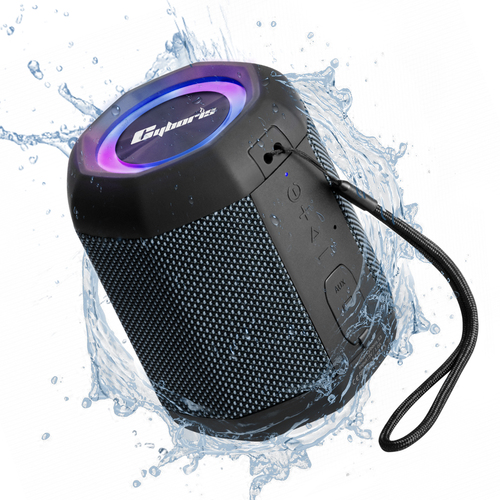 Cyboris TWS Speaker LED RGB Light Dual Sound Effect Stereo Boombox 15W Powered High Volume Speakers