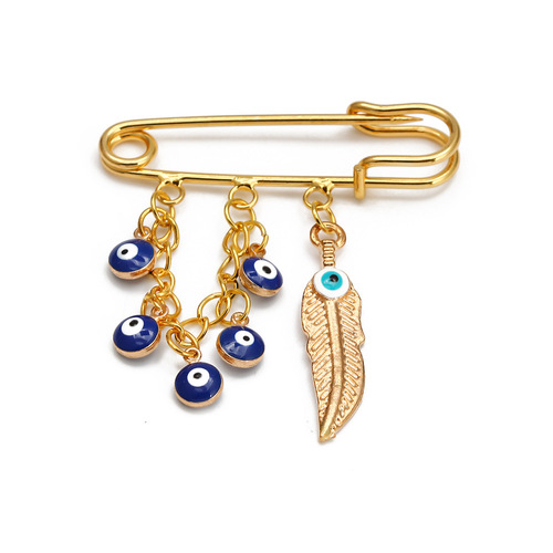 Simple palm euramerican devil eye magnet brooch blue eye brooches jewelry collar pin brooch