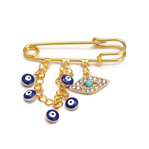 Simple palm euramerican devil eye magnet brooch blue eye brooches jewelry collar pin brooch