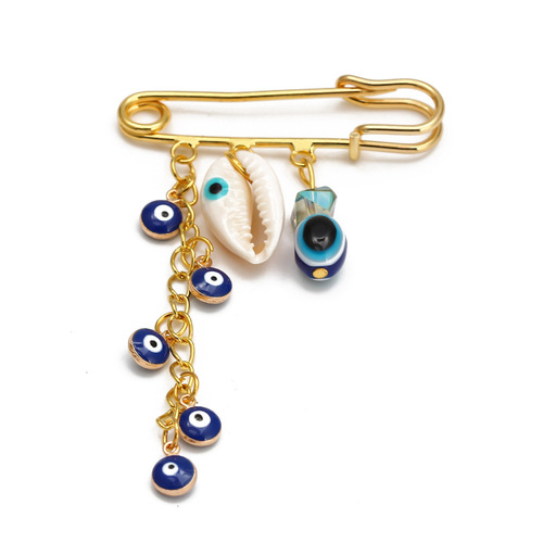 Simple palm euramerican devil eye magnet brooch blue eye brooches jewelry collar pin brooch
