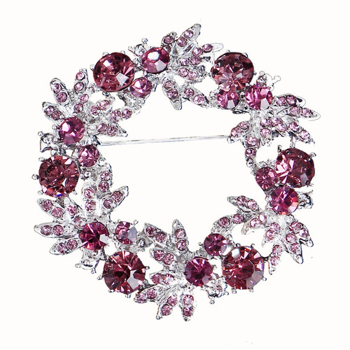 Hot Sale Jewelry Bling Bling Crystal Rhinestone Chinese Redbud Flower Brooches Pin For Women