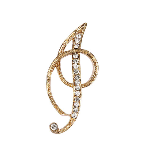 Fashion Rhinestone Initial Brooches 26 Letters Silver Gold Brooch Pins Men Women Wedding Party Jewelry Clothes Accessori