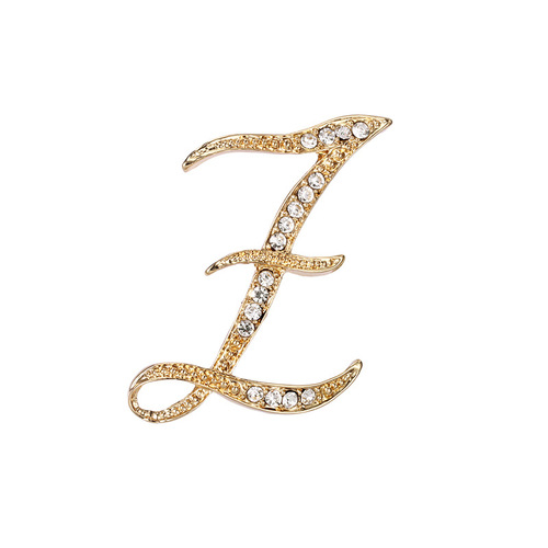 Fashion Rhinestone Initial Brooches 26 Letters Silver Gold Brooch Pins Men Women Wedding Party Jewelry Clothes Accessori
