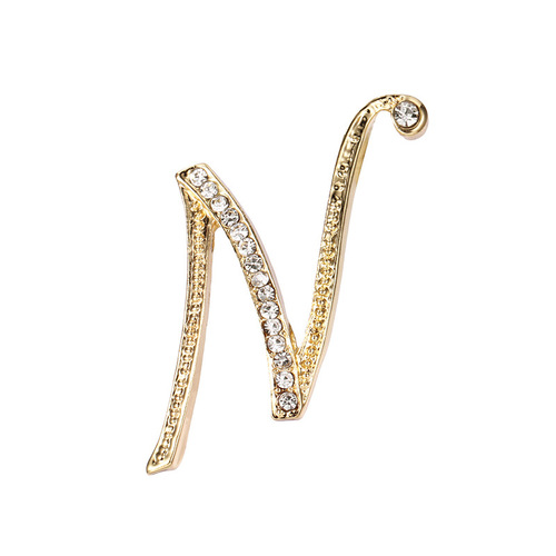 Fashion Rhinestone Initial Brooches 26 Letters Silver Gold Brooch Pins Men Women Wedding Party Jewelry Clothes Accessori