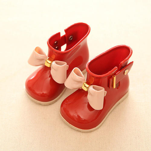 Children waterproof cute bow rain boots baby rubber shoes cute rain boots girls waterproof shoes toddler rain boots