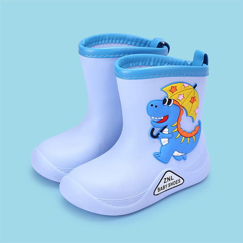 Cheap Cute Dinosaur Kids Drawstring Waterproof Rainy Shoes Boys Girls Flat Heel EVA Toddler Rain Boots