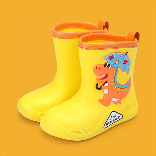 Cheap Cute Dinosaur Kids Drawstring Waterproof Rainy Shoes Boys Girls Flat Heel EVA Toddler Rain Boots