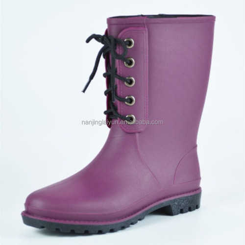 Fashion new rubber shoes casual ladies rain shoes matte water shoes middle tube women's adult rain boots