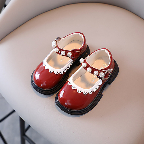 Girls leather shoes princess children's fashion performance shoes