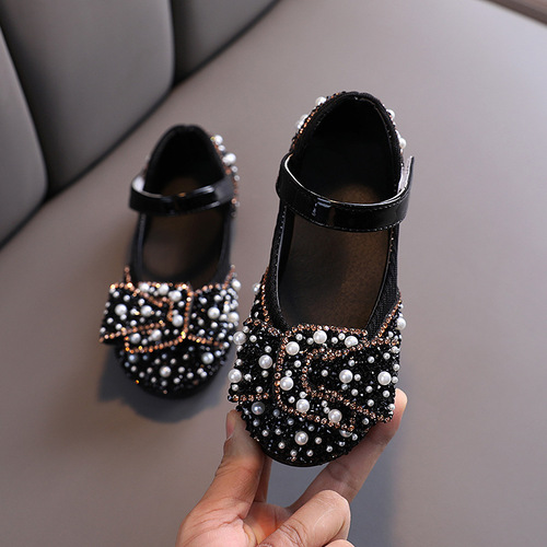 New fashion designer children's luxury princess shoes crystal single shoes girls flat rhinestone bling dance dress kids 