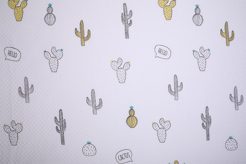 In stock bamboo fiber cartoon printing air layer knitted bamboo fiber fabric for baby quilt underwear