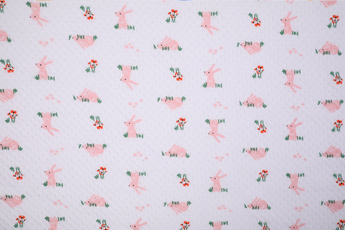 In stock bamboo fiber cartoon printing air layer knitted bamboo fiber fabric for baby quilt underwear