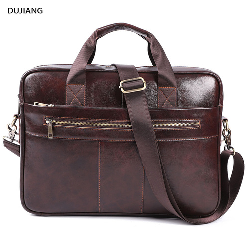   Vintage Fashion High Quality Laptop Bags 15.6 Inch Leather Handbags For Men