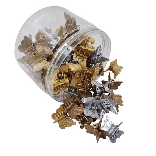 HC54D  New Arrival Candy Color Children Lovely Butterfly Sweet Hair Claw Clip Mini Size Hair Claw Pack In Box