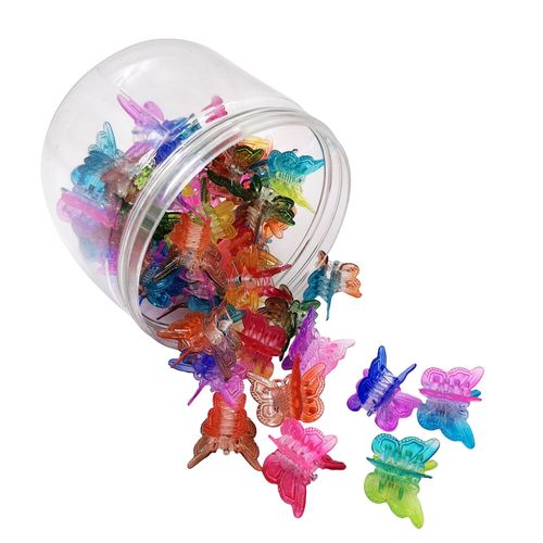 HC54D  New Arrival Candy Color Children Lovely Butterfly Sweet Hair Claw Clip Mini Size Hair Claw Pack In Box