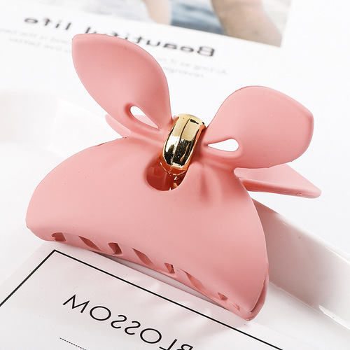  Hot Sale Large Size Cloth Bag Exterior Hollow Out Plastic Claw Clip Fashion Hair accessories Matte Bowknot Cla