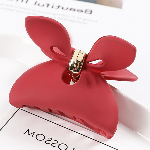  Hot Sale Large Size Cloth Bag Exterior Hollow Out Plastic Claw Clip Fashion Hair accessories Matte Bowknot Cla