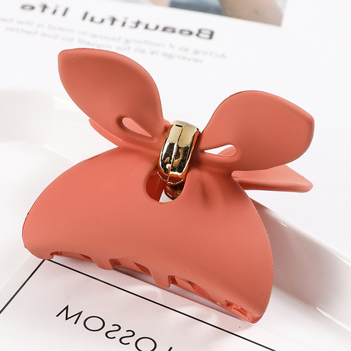  Hot Sale Large Size Cloth Bag Exterior Hollow Out Plastic Claw Clip Fashion Hair accessories Matte Bowknot Cla