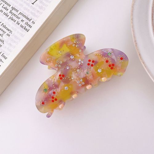 BELLEGIRL Korean style hotsale cellulose acetate hair fashion claw french clip women girls glitter rhinestone hair claw 