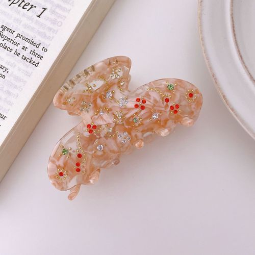 BELLEGIRL Korean style hotsale cellulose acetate hair fashion claw french clip women girls glitter rhinestone hair claw 