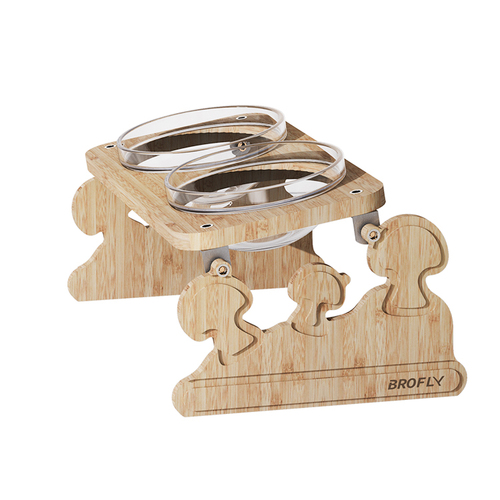 r Pet Supplies Mushroom Double Bowl Pet feeder Bowl Stand for Dogs and Cats Elevated Cat Bowl