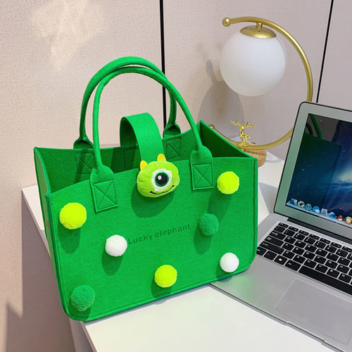 Cartoon Felt Shoulder Tote Bags Portable Shopping Bag, Baby Birthday Gift Handbag for Children