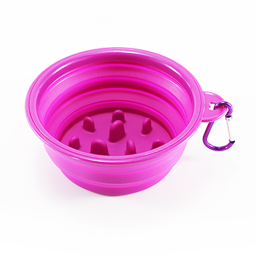 Portable Foldable Buckle Pet Dog Puppy Slow Feeding Bowl Feeder Food Grade Pet Bowl