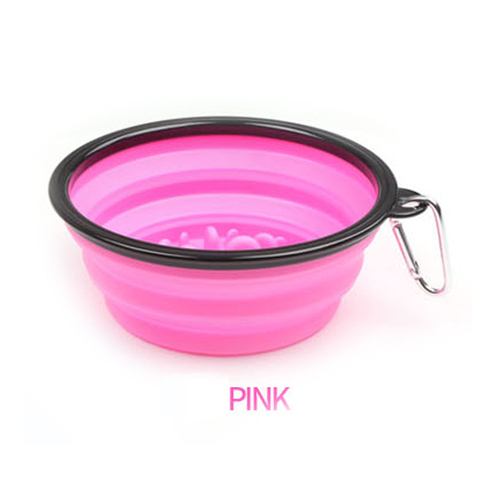 Portable Foldable Buckle Pet Dog Puppy Slow Feeding Bowl Feeder Food Grade Pet Bowl