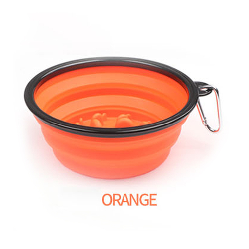 Portable Foldable Buckle Pet Dog Puppy Slow Feeding Bowl Feeder Food Grade Pet Bowl