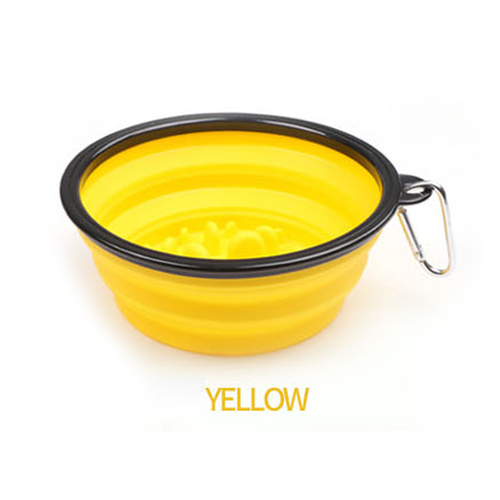 Portable Foldable Buckle Pet Dog Puppy Slow Feeding Bowl Feeder Food Grade Pet Bowl