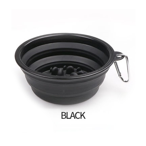 Portable Foldable Buckle Pet Dog Puppy Slow Feeding Bowl Feeder Food Grade Pet Bowl