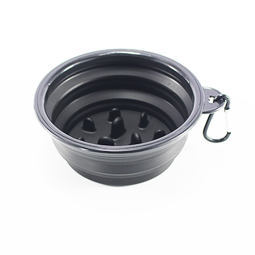 Portable Foldable Buckle Pet Dog Puppy Slow Feeding Bowl Feeder Food Grade Pet Bowl