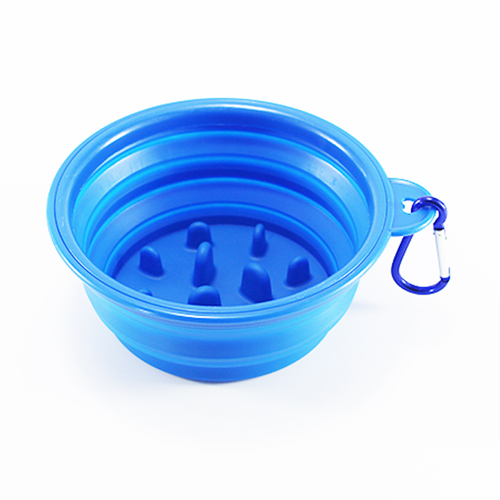 Portable Foldable Buckle Pet Dog Puppy Slow Feeding Bowl Feeder Food Grade Pet Bowl